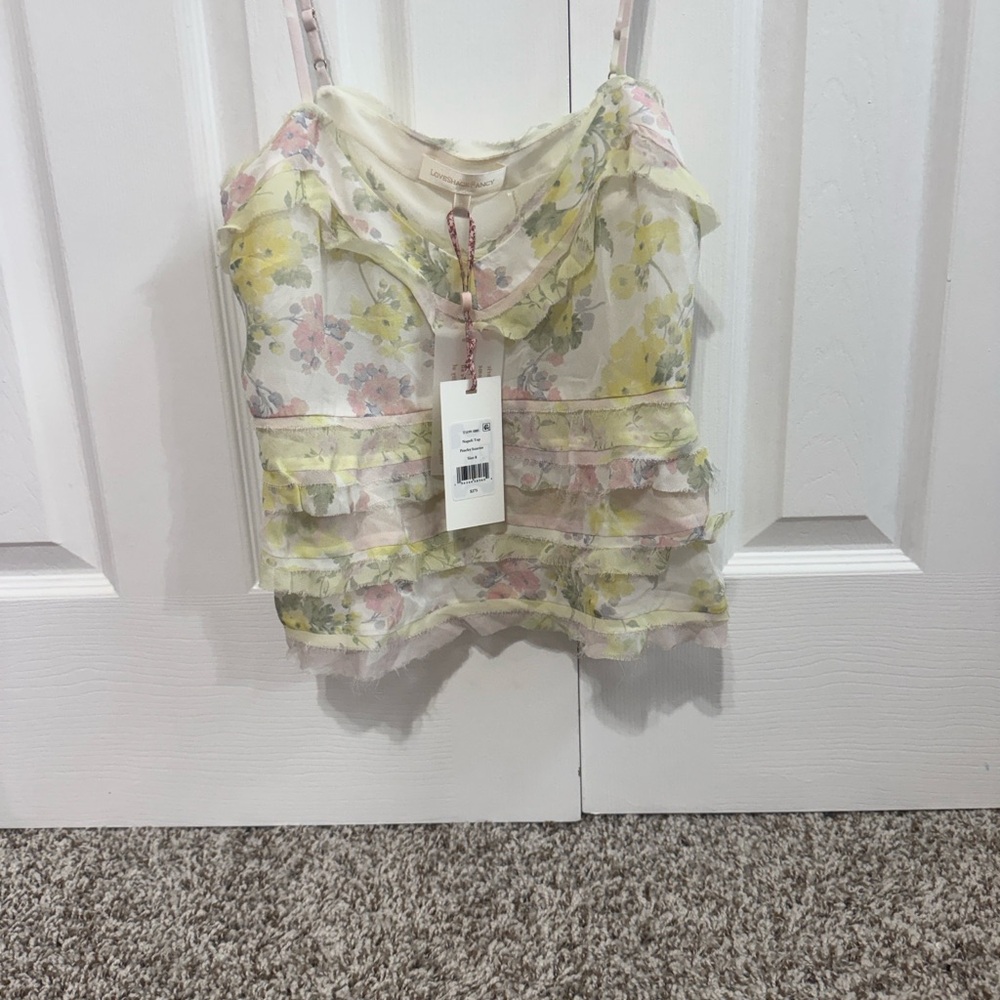 LoveShackFancy Floral Tank Top - Yellow and Pink